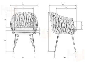 Стул обеденный DOBRIN MATILDA (розовая ткань (LAR 275-10))