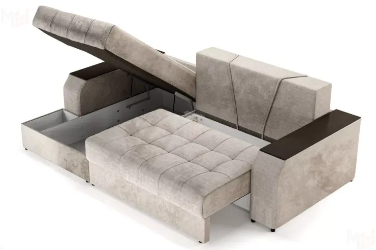 Угловой диван-кровать Лас-Вегас Бежевый левый