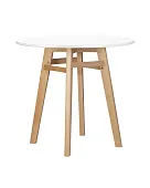 Стол обеденный DOBRIN ALBERT'80 (белая столешница, основание светлый бук)