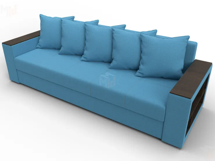 Диван прямой Дубай Лайт ( Амур 10 голубой )