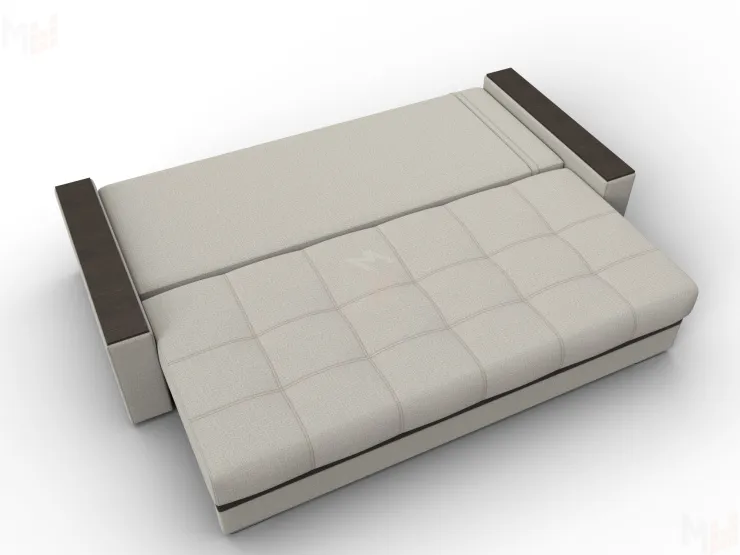 Диван прямой с декором Лига-096 НПБ ( Бежевый\Коричневый )