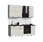 Кухня Рио New 2,0/900 (490) комп №2 ЛДСП Дуб крафт белый, Графит (Кастилло темный)
