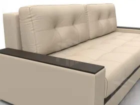 Диван прямой с декором Лига-096 НПБ ( Бежевый\Коричневый )