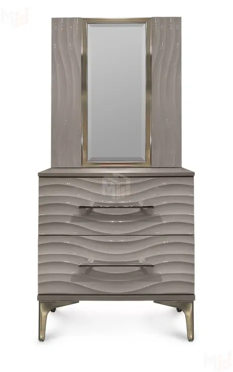 Тумба прикроватная Гравита серый камень глянец