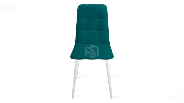 Стул Аспен К1С Белый матовый, Велюр Confetti Izumrud