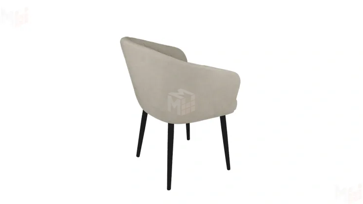 Стул Верона Т6 Черный муар, Велюр D002 бежевый