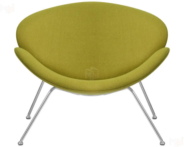 Кресло дизайнерское DOBRIN EMILY (светло-зеленая ткань AF3, хромированная сталь)