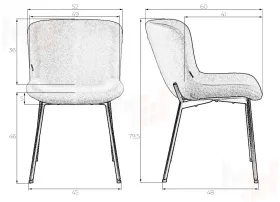 Стул обеденный DOBRIN MILO (черные ножки, черный букле (UF992-12))