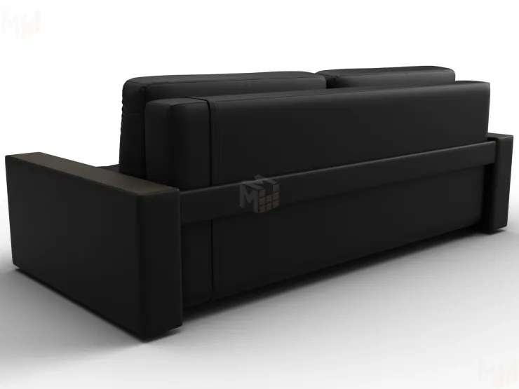 Диван прямой с декором Лига-096 НПБ ( Черный;Белый )