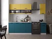Кухня Техно New 2,0 комп.№2 Горчица софт/Атлантик софт