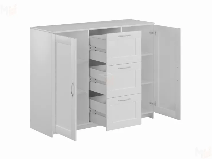 Тумба Сириус 2 двери 3 ящика 117*95 белый