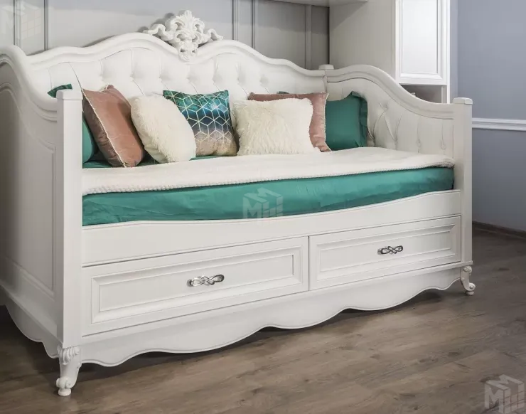 Диван кровать Мишель белый матовый