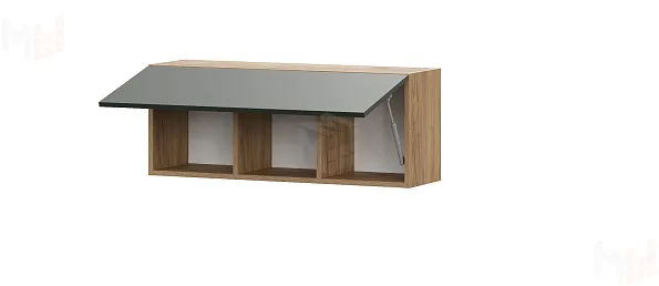 Шкаф навесной Милан Дуб Золотой/Олива Софт