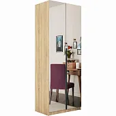 Шкаф  распашной  Локер 2-х дверный  с зеркалом 1 штанга, 2 полки 100 см.