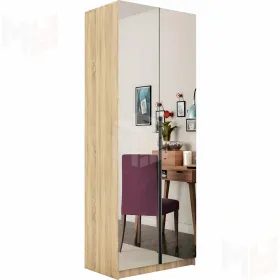 Шкаф  распашной  Локер 2-х дверный  с зеркалом 1 штанга, 2 полки 100 см.