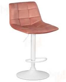 Стул барный DOBRIN TAILOR WHITE (пудрово-розовый велюр (MJ9-32))