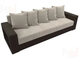 Диван прямой Дубай Лайт полки слева ( Бежевый\Коричневый )