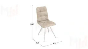 Стул Аспен К3 Белый матовый, Велюр Wellmart Dark Beige