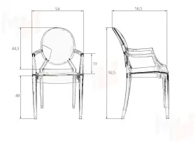 Стул обеденный DOBRIN LOUIS GHOST (цвет прозрачный)