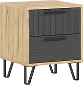 Тумба прикроватная Флэш (дуб крафт/браш графит) 2 шт