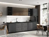 Кухня Престиж 3,0 компоновка №1 (Графит/Графит софт/Прайм орех) Кухня Престиж 3,0 компоновка №1 (Графит/Графит софт/Прайм орех)