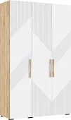 Ирис Шкаф 3-х ств.(1350) (Браш Вайт, Дуб Крафт)