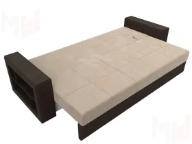 Диван прямой Дубай Лайт полки слева ( Бежевый\Коричневый )