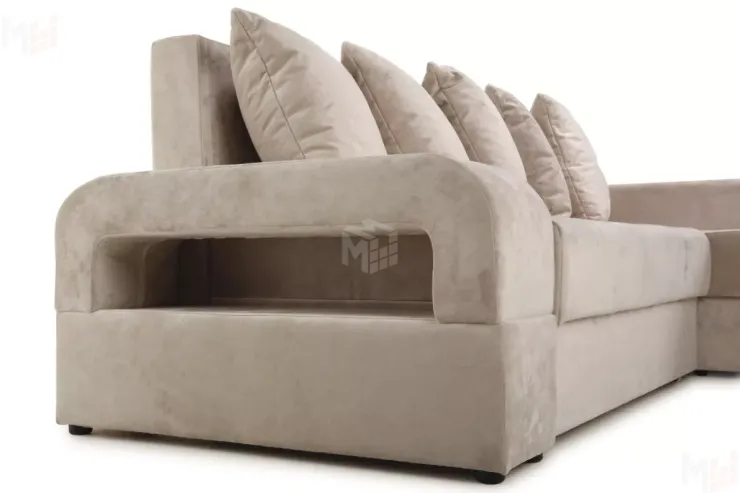 Диван угловой Марго Бежевый Правый Велюр