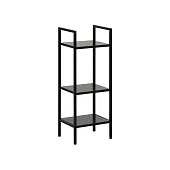 Стеллаж Leset Стилвуд 13 узкий, 3 полки (Чёрный/Чёрный)