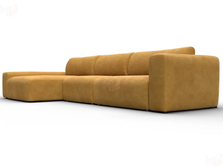 Диван угловой Лига-066 НПБ Лонг угол левый ( BRUT 10 желтый )