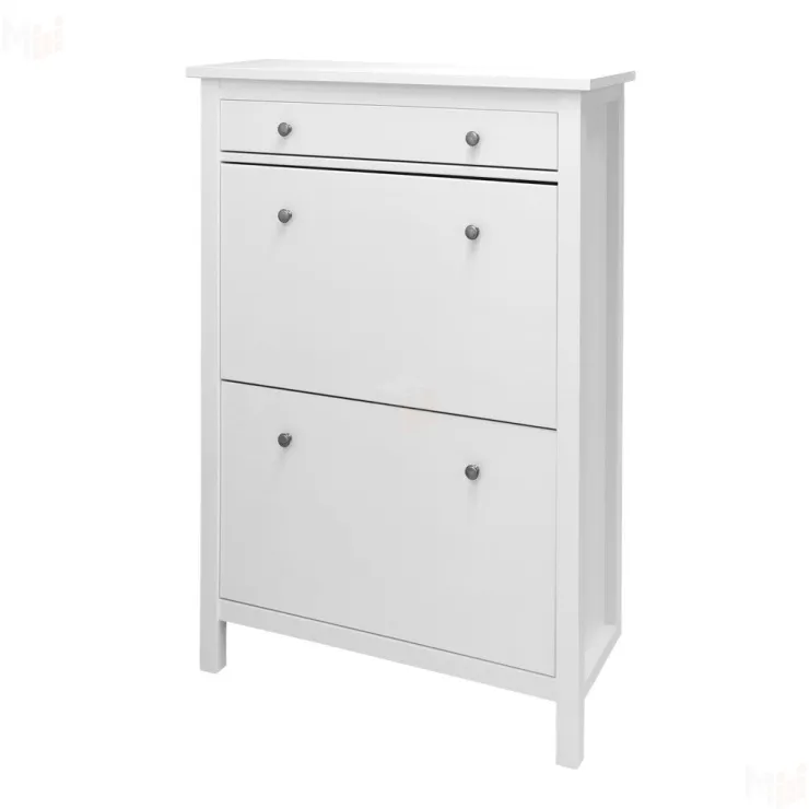 Тумба для обуви из массива Кымор 89 с ящиком, белая