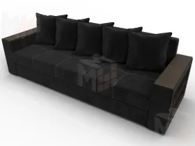 Диван прямой Дубай Лайт ( SEVEN 35 черный )