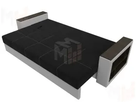 Диван прямой Дубай Лайт ( Черный;Белый )