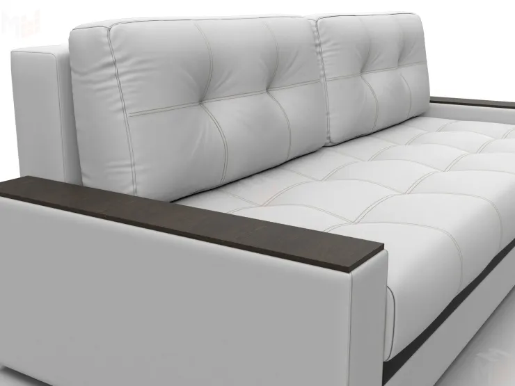 Диван прямой с декором Лига-096 НПБ ( Белый;Черный )