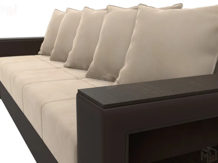 Диван прямой Дубай Лайт ( Бежевый\Коричневый )