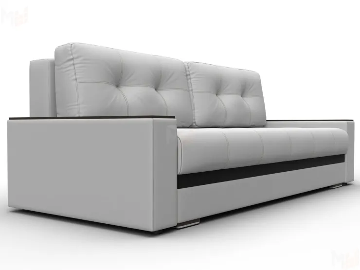 Диван прямой с декором Лига-096 НПБ ( Белый;Черный )