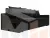 Диван прямой Дубай Лайт полки слева ( Черный )