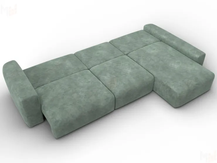 Диван угловой Лига-066 НПБ Лонг угол правый ( BRUT 08 зеленый )