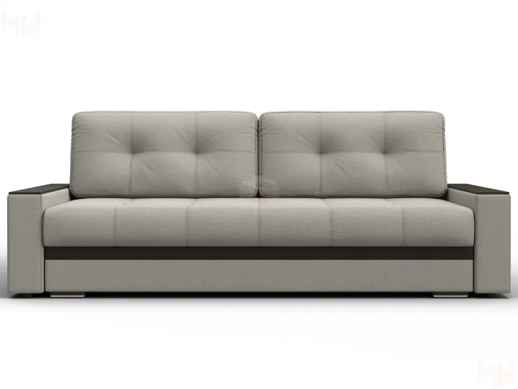 Диван прямой с декором Лига-096 НПБ ( Бежевый\Коричневый )