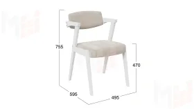Стул Гонконг 2 - N-242 Белый матовый, тк. №208 Велюр Jercy cream