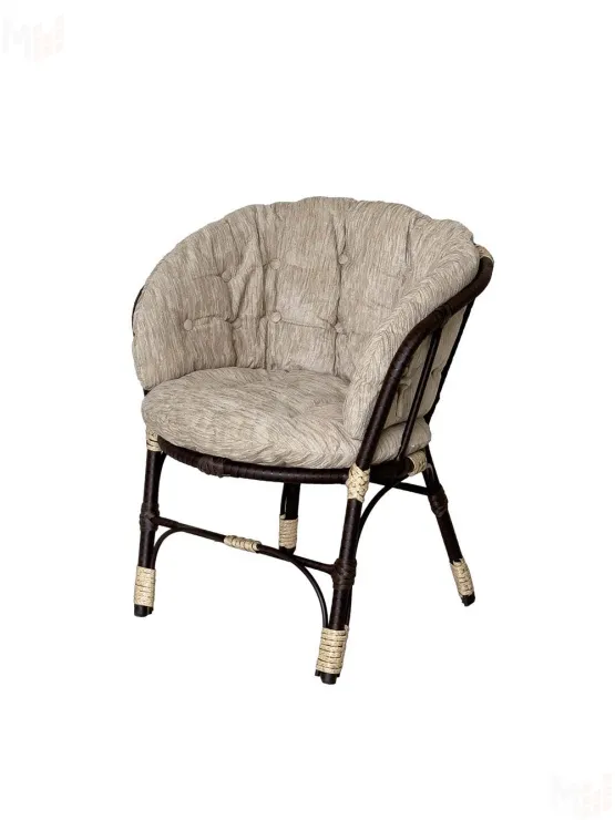 Комплект Багама с диваном и бежевыми ушастыми подушками (полиротанг)