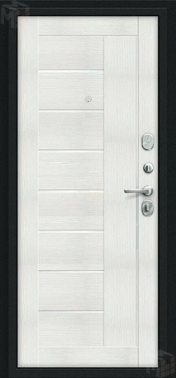 Входная металлическая дверь Проф Букле черное/Bianco Veralinga