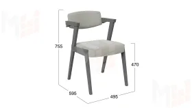 Стул Гонконг 2 - N-242 Графит тк. №221 Шенилл Estetica moonstone