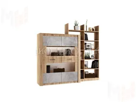 Гостиная Терра, вариант 3 (сонома/бетон темный)