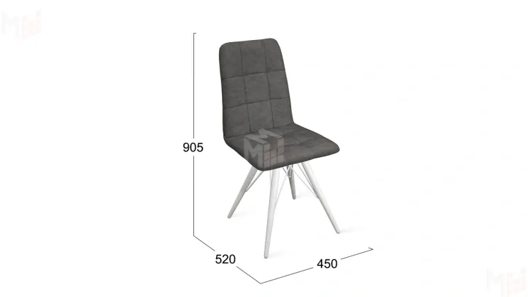 Стул Аспен К3 Белый матовый, Велюр Duna Steel