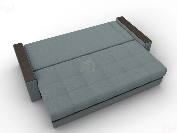 Диван прямой с декором Лига-096 НПБ ( Серый\Черный )