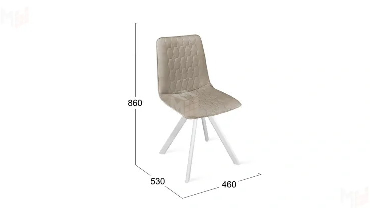 Стул Хьюго К2 Белый матовый, Велюр Confetti Smoke