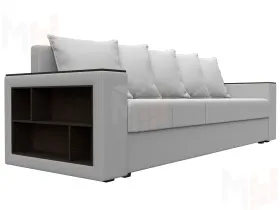 Диван прямой Дубай Лайт полки слева ( Белый )