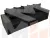 Диван прямой Дубай Лайт полки слева ( Черный )