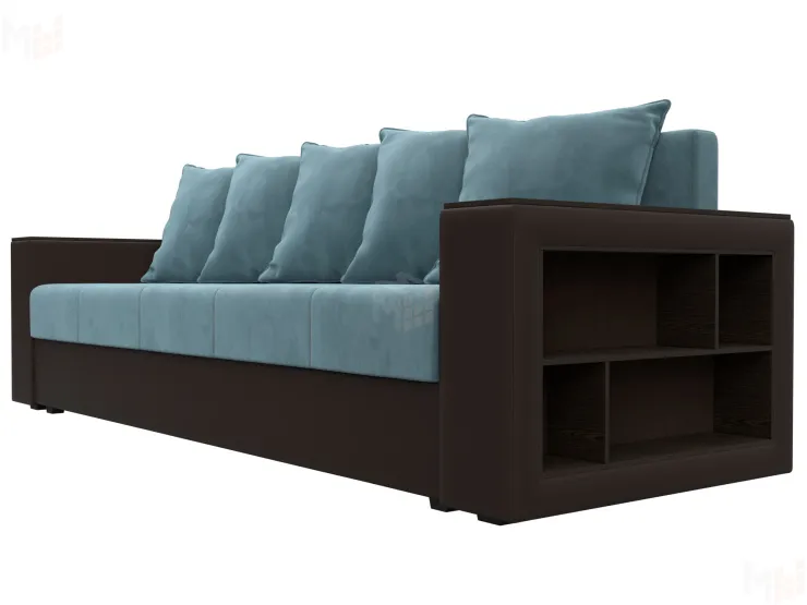 Диван прямой Дубай Лайт ( Бирюзовый\Коричневый )